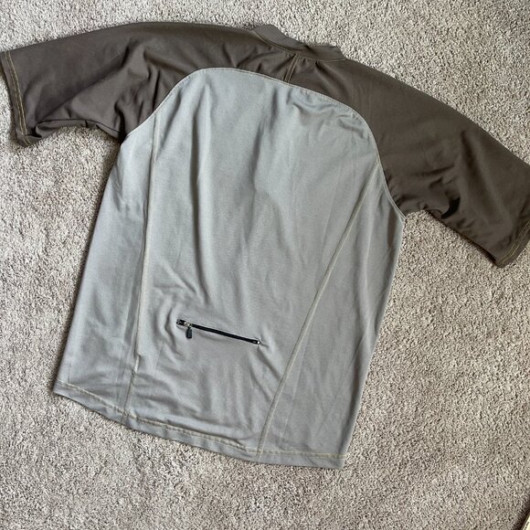 Fox Racing Shirt Beige Gray Brown Base Bike Jersey ¼ Zip Mesh Polyester Mens M - Picture 6 of 9